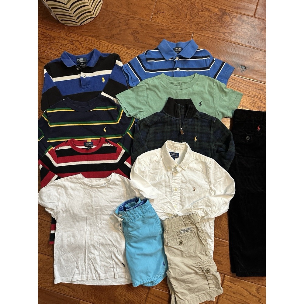Polo Ralph Lauren Boys Size 4T 5T Clothing Lot Bundle 10 Pcs Plaid Shirts